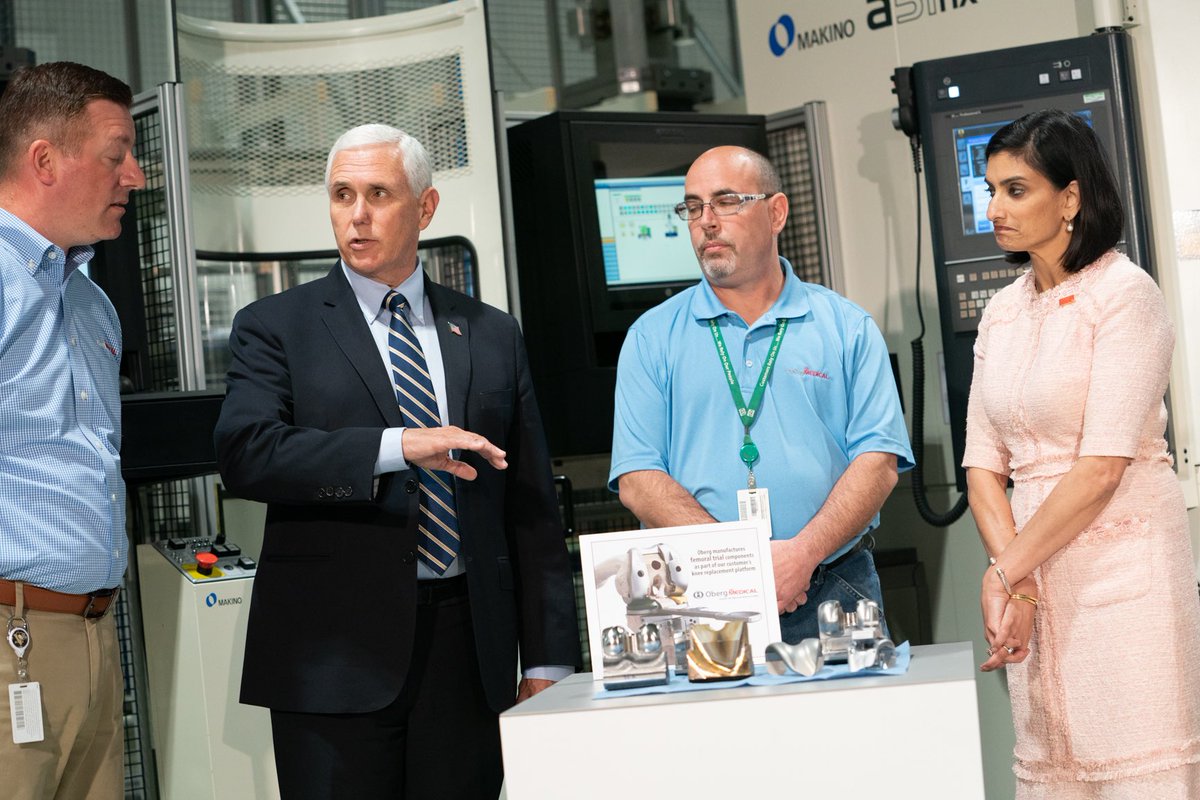 Mike_Pence's tweet photo. Oberg Industries is an American company that is supporting our military, supplying our healthcare professionals, and building up American manufacturing! Thank you to the men and women of Oberg for their hard work as we Open up America Again! 🇺🇸 https://t.co/Lsucr6zbTQ