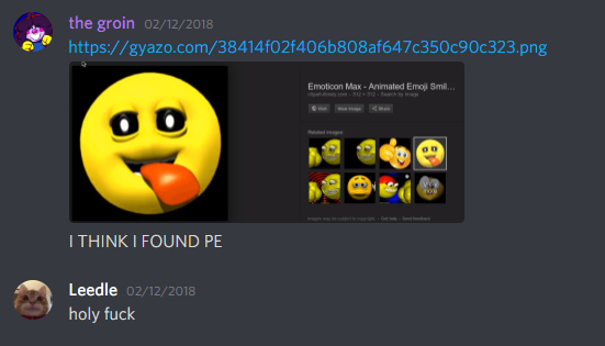 squimpus's tweet photo. i completely forgot about this until a few minutes ago but in early 2018 @LEEDLEMANN and i found the original pe face https://t.co/DtqN7O51iV