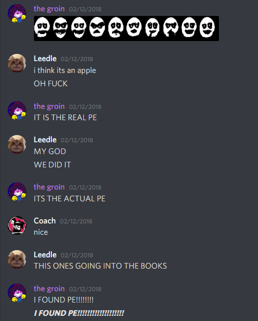 squimpus's tweet photo. i completely forgot about this until a few minutes ago but in early 2018 @LEEDLEMANN and i found the original pe face https://t.co/DtqN7O51iV