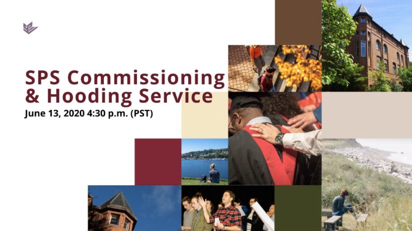 SPUSeminary's tweet photo. Join us for the SPS Commissioning and Hooding Service on June 13, 2020 @ 4:30 pm (PDT).

View the live streaming at the following link:
https://t.co/7ZvRkiHc3u https://t.co/vZj8pIJoEu