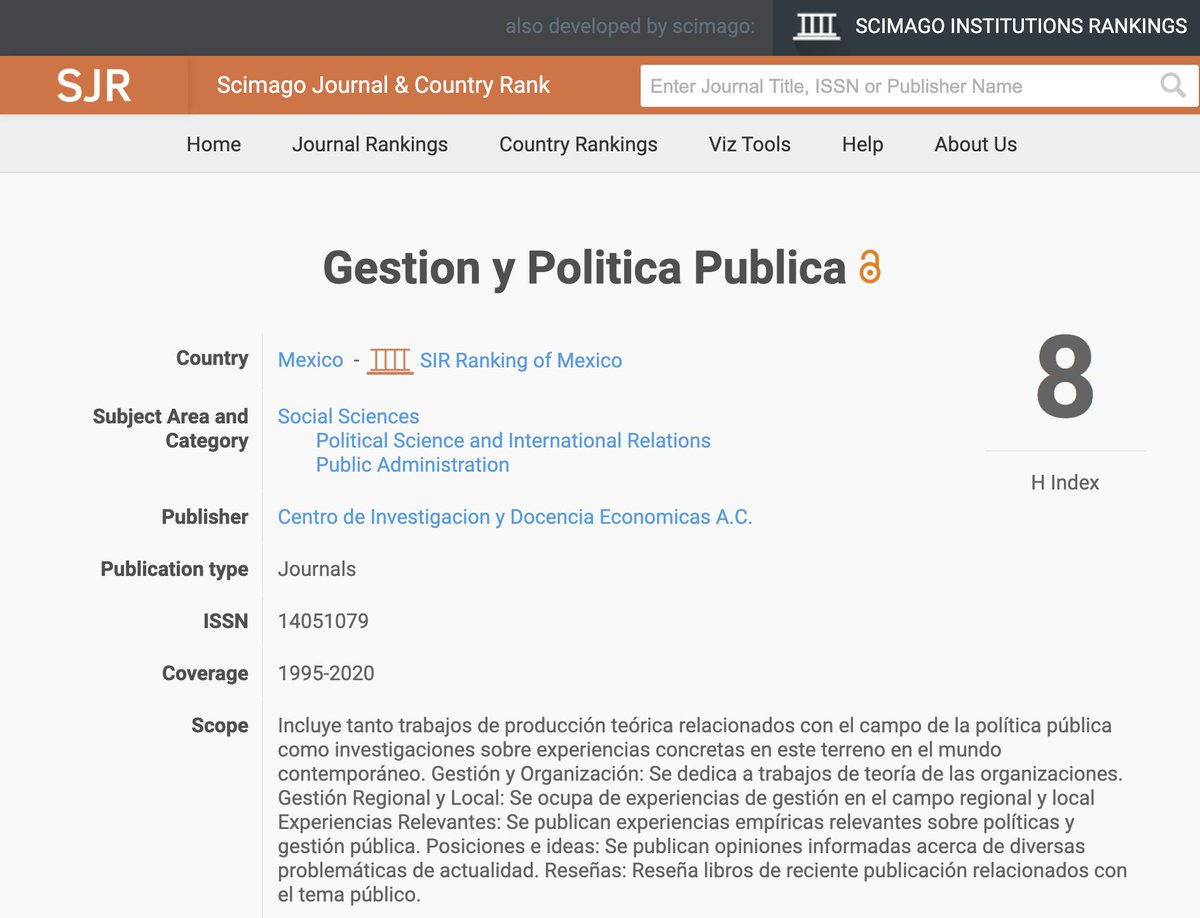 jmartinreyes's tweet photo. Ya está disponible el nuevo ranking de @ScimagoJR: 👇

https://t.co/UO3Nlydms7

Extraordinarios resultados para revistas del @CIDE_MX:

🟢Política y Gobierno (@PolGob): Q1
🟢Latin American Economic Review (@latin_aer): Q2
🟢Gestión y Política Pública (@CIDE_DAP): Q3

#OrgulloCIDE https://t.co/at3tvYnKOv