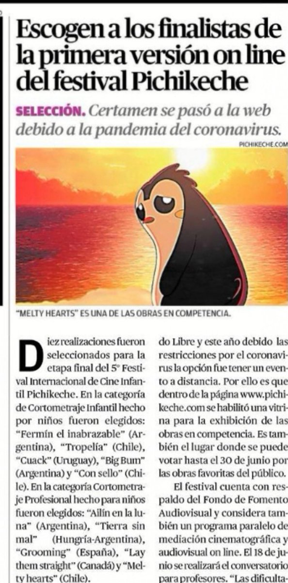 CampPichikeche's tweet photo. Hoy en @austral_losrios destacan los cortometrajes finalistas del "V Festival Internacional de Cine Pichikeche" que durará hasta el 30 de junio. Aún puedes participar votando por tu cortometraje favorito ingresando a https://t.co/I7DCS4PvmZ #Valdiviacl https://t.co/mNb4fdfuJy https://t.co/0ankSxfk0Z