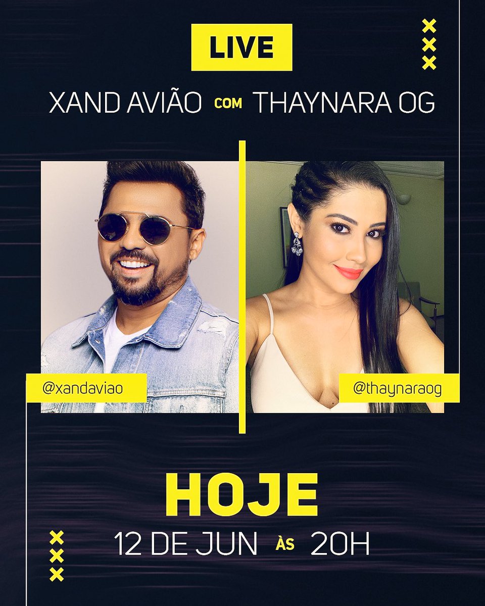 Salve, minha Nação!! Daqui a pouquinho, eu e a <a href="/ThaynaraOG/">Thaynara OG</a> vamos fazer uma live massa  de esquenta para o Arraiá do Comandante. Às 20h, lá no Instagram, a gente vai bater um papinho com vocês!! instagram.com/xandaviao
