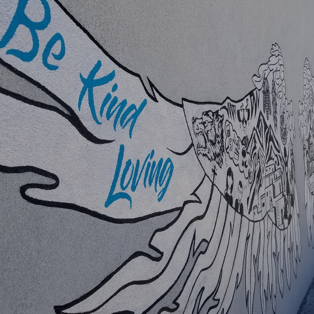 JRiordanABQ's tweet photo. We have a Kindness Challenge for you! Find the #KLCS wings mural on Central Ave. and Walter St. NE, capture your best picture in front of the mural, and tag us in your picture using the hashtag #SparkKindness. https://t.co/O6roVyz5vi