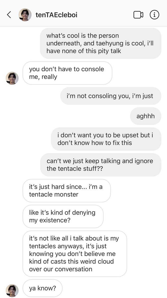 [vmin au] 7- rly hard to have a serious conversation when i have to say tentacle monster so many times