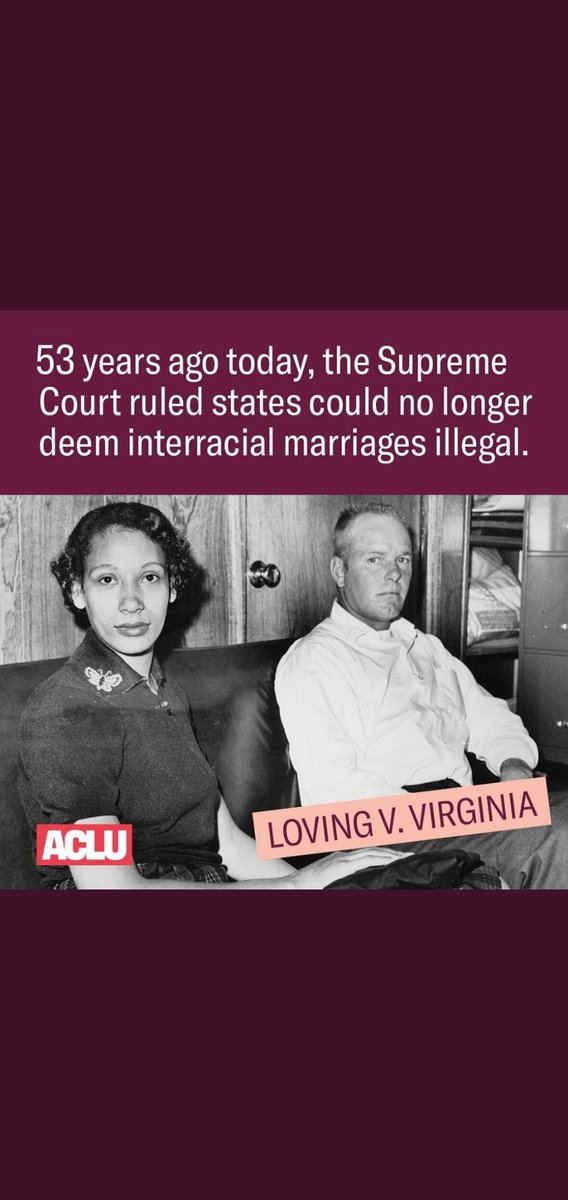 JesseMayo13's tweet photo. 53 years ago today interracial marriage became legal in the US! Thanks to those people who were willing to speak up and make a change I am able to be happily married to my awesome wife @HannahRaeMayo! https://t.co/KUkvCKMIbD