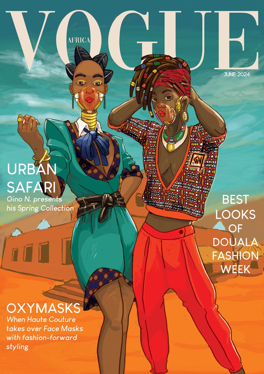 GinoNDJOCK's tweet photo. Vogue Africa Cover 2024/Reign of Masks
.
.
My Vogue Challenge ๐
.
#voguechallenge #voguechallenge_afrique
#digitalart #reignofmasks #africanwomen #africanmodels #blackmodels #cameroon #art237 #ginodrawing #color #photoshop #drawingwhileblackart #drawingwhileblack https://t.co/dmLyyLBLBA