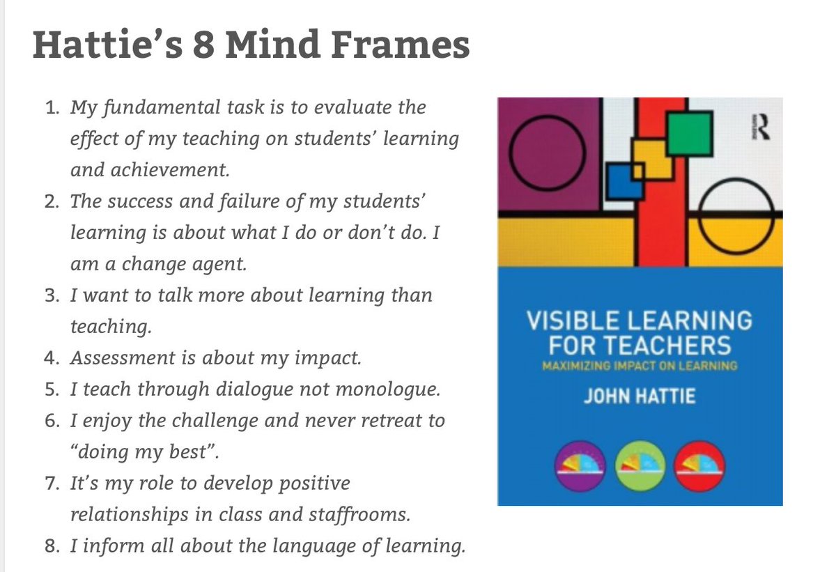 Hattie’s 8 Mind Frames....
