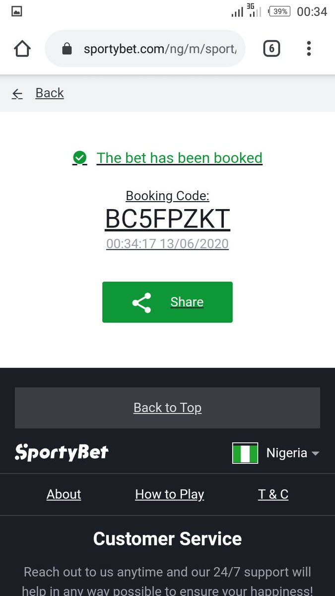 Geebee1st on X: Sportybet 64 Odds BC5FPZKT