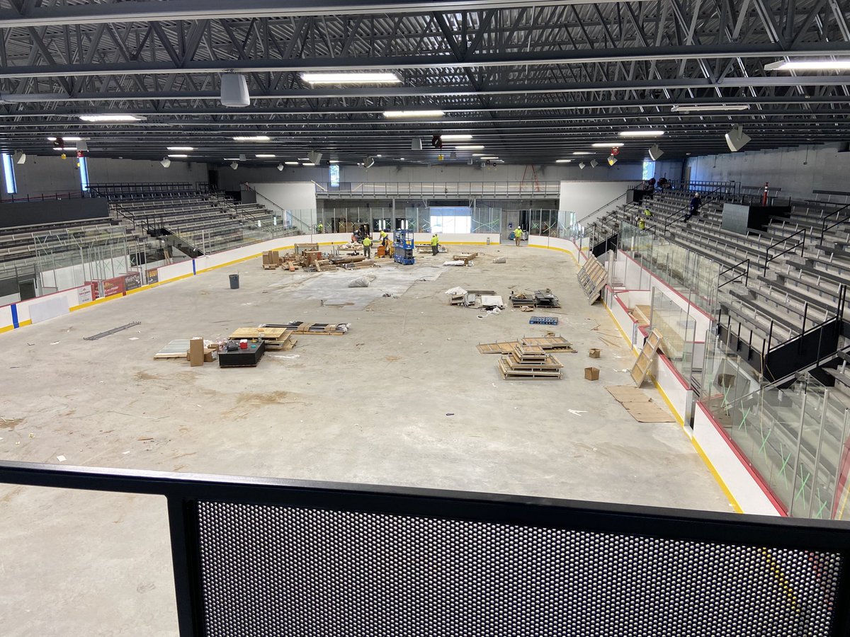 Construction continues in my hometown of #elkriverminnesota ⁦<a href="/Elk_River_Elks/">Elk River Elks</a>⁩ on their spectacular new arena which will join the best outdoor rink in the world #thepit 🏒 🥅 🏒 🥅