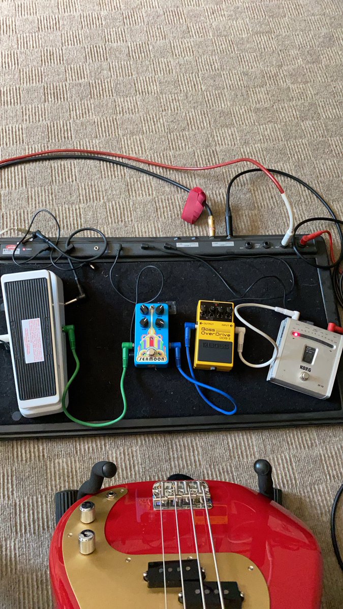 phatbeats's tweet photo. New setup to help Butters on drums #OrangeCrushBass #FenderPBass #SeamoonFunkMachine #CryBabyWah #BossOverdrive https://t.co/hadIp67yI2