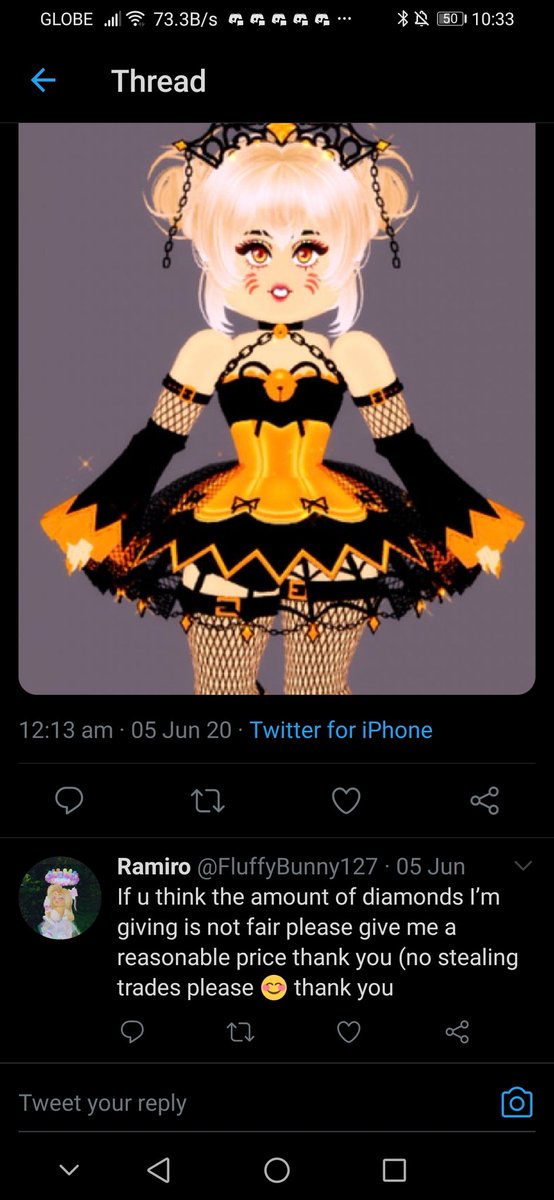 KosukeChanEditz's tweet photo. When you say "No stealing trades please" But when you go steal other person's trade you go "Private your account then" Maybe you should shut your shitty mouth before i make you, and oh please~
fair amount? How about the og price? Thats a fair amount. So shut your shitty mouth. https://t.co/if1zMNEiml