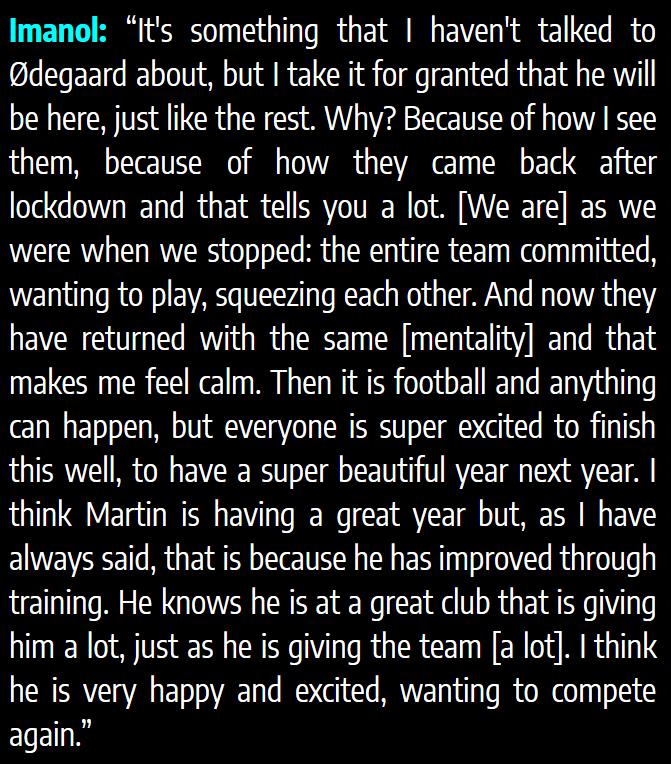 Sociedad manager Imanol on Ødegaard's future: