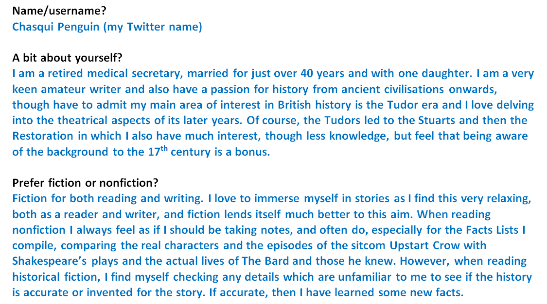 RestorationHat's tweet photo. I take full blame for the lateness of this, but please welcome the wonderful @ChasquiPenguin to the #Restoration360Week interview and read how her love for #writing and #Tudor #theatre has shaped her views surrounding the reign of Charles II. ๐๐ https://t.co/xg2uFDh2Wl