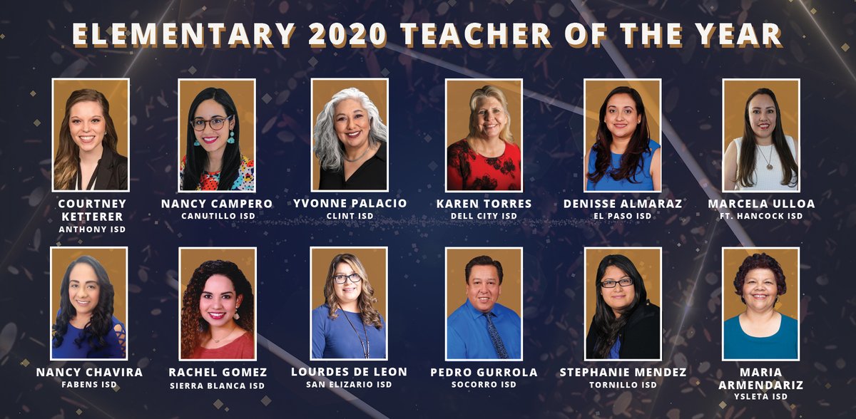 ESCRegion19's tweet image. ESC Region 19 would like to congratulate all of the AMAZING 2020 Teachers of the Year! These Educators have shown exceptional effort to the students of our region and we would like to commend them for it! Retweet and help us congratulate them!🎉 #WeR19Together #TOY #TeachersRock