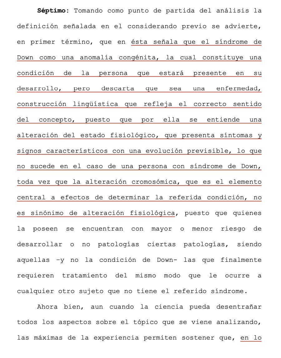 LuisCorderoVega's tweet photo. CS (12.6.2020, rol 38834-2019, rp) el síndrome de down no es una patología. Es una anomalía congénita, que acompañara a una persona en su desarrollo. En consecuencia, no es exigible a padre declarar tal situación como enfermedad preexistente al suscribir un contrato de salud. https://t.co/Af8wmnQIgc