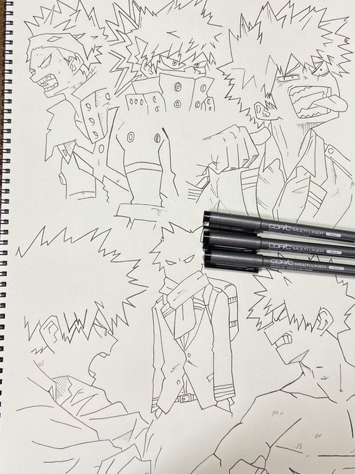 かっちゃん線画終わりました!
久々にやってミスしまくりました
#ヒロアカ #爆豪勝己 #模写 
