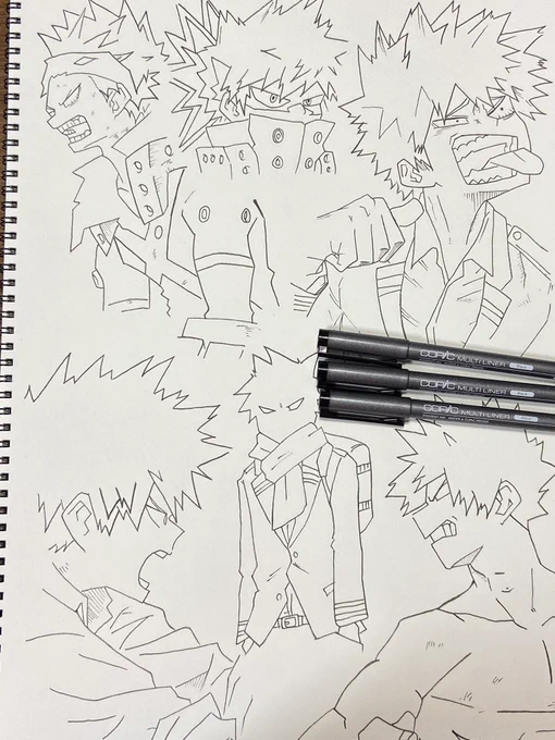 かっちゃん線画終わりました!
久々にやってミスしまくりました
#ヒロアカ #爆豪勝己 #模写 