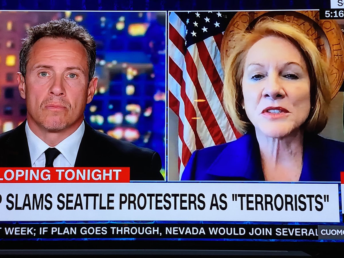 Seattle’s <a href="/MayorJenny/">Jenny Durkan</a> just quoted <a href="/DaveChappelle/">David Chappelle</a> on <a href="/CNN/">CNN</a> w/ <a href="/ChrisCuomo/">Christopher C. Cuomo</a> ... this movement started in the streets... we’re taking it back to the streets. #DropsMic