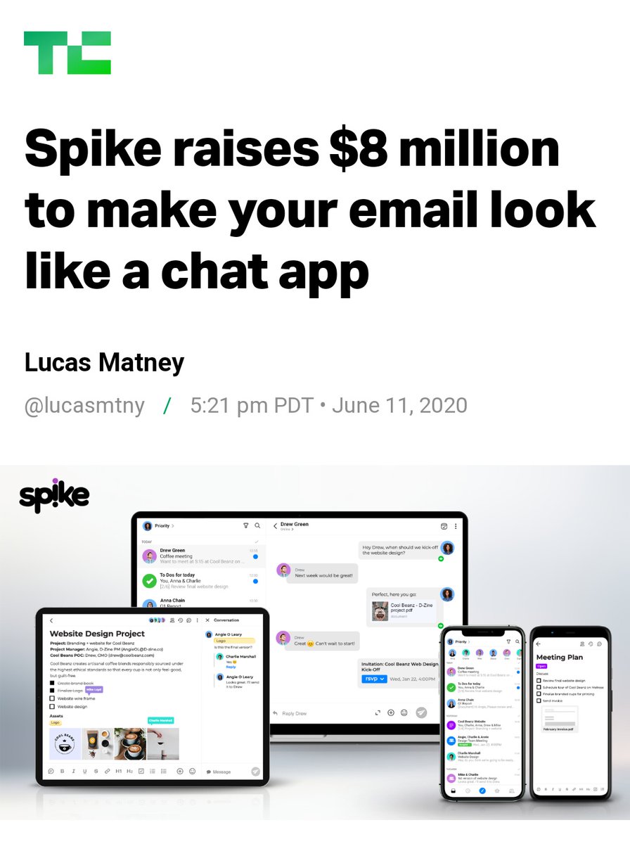 anthonya's tweet image. techcrunch.com/2020/06/11/spi… #spike #spikeemail