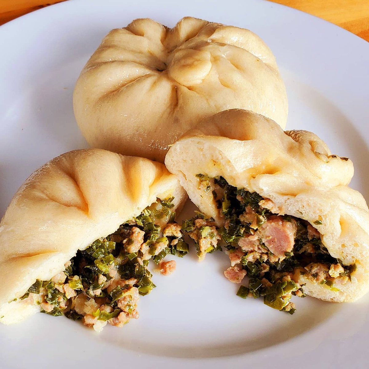 Handmade Meat Buns.

Soft and Doughy. Filling was balanced.  Meaty with a hint of chives.