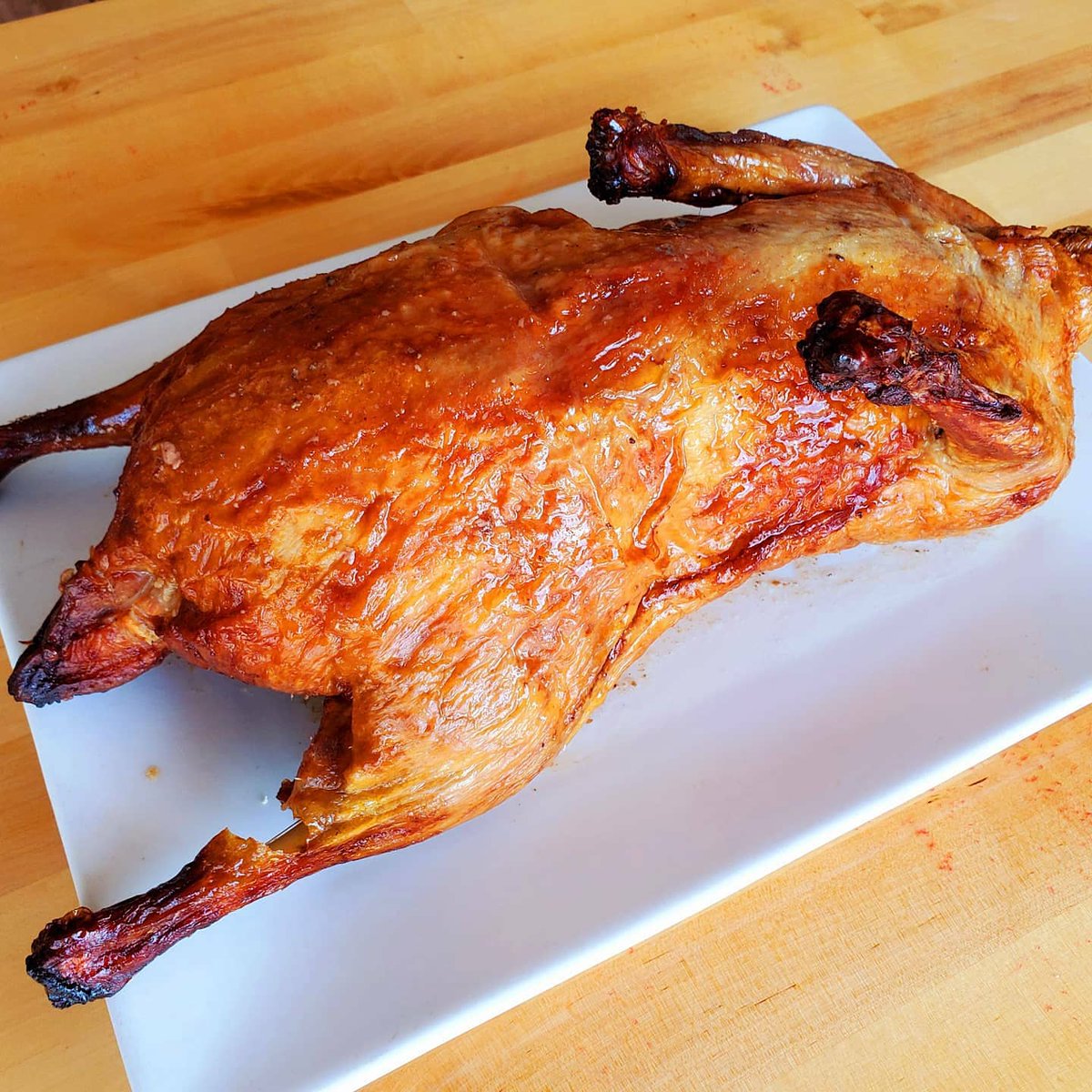 Come and Try our Cantonese Style Roasted Duck.

The skin is thin and crispy, with a little fat. The meat is moist and tender.