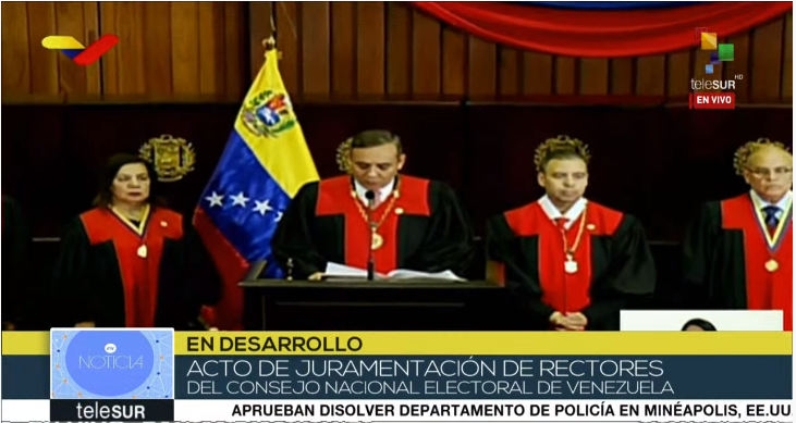 PartidoPSUV's tweet photo. La Sala Constitucional del Tribunal Supremo de Justicia (TSJ), con ponencia conjunta de los Magistrados y Magistradas que la integra, designó a los rectores y rectoras principales y suplentes del Consejo Nacional Electoral (CNE). 

#VamosAElecciones https://t.co/f3VB1KEJ9G