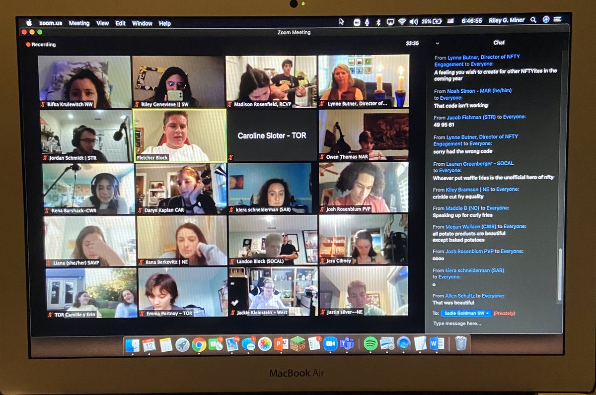 NFTYSWMVP's tweet image. I had so much fun at Virtual #NFTYMechina! General board mixers, Shabbat Services, and Shabbat Shira were all AWESOME!! Current and future leaders are welcome to attend different programs, register at nfty.org/mechina. Shabbat Shalom!! Hope to see you (virtually) soon!!💙