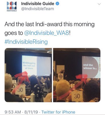 In 8-2019 this organization is handing out awards. One is for “birdogging the hell out of them” @JamesOKeefeIII  @Project_Veritas taught us what birdogging is. Wonder if this concept was taught in D.C during the Summit.