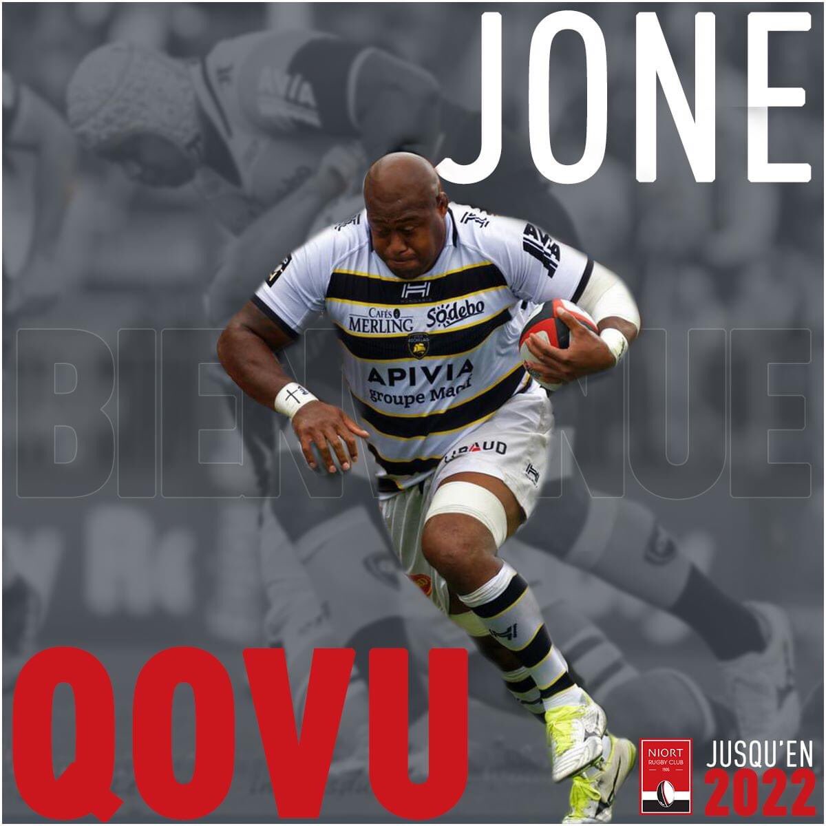 🔴⚪ // #𝙍𝙚𝙘𝙧𝙪𝙚

✍️ Il ne manquait que sa signature pour l'officialiser, Jone Qovu sera Niortais.

👋 Fort de 108 matchs au <a href="/staderochelais/">Stade Rochelais</a>, il apportera de la puissance à notre équipe. Bienvenue à toi Jone ! 

#𝘼𝙡𝙡𝙚𝙯𝙉𝙍𝘾 #𝙉𝙞𝙤𝙧𝙩𝙍𝘾 #𝙉𝙞𝙤𝙧𝙩 #𝙍𝙪𝙜𝙗𝙮