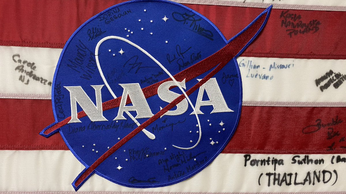 JamesFalletti's tweet photo. I was walking through the hallway today at my school and I stopped and stared at this flag - making me think about all my HESA friends and extended space family ๐ @RocketCenterUSA @SpaceCampEdu @NASASTEM @SpaceFoundation #HESA #HESA2017 #HESA2018 @NatGeoEducation @EcoSchoolsUSA https://t.co/pQSrfGDKVd