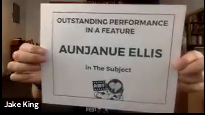 lanieprochaine's tweet photo. Legit crying. 😭😭😭 @thesubjectfilm won 3 awards at @TheArtOfBklyn, presented by the divine Anabella Sciorra (side note: her cousin was my prof in college a long time ago). Best Film, Best Director, Best Performance (Aunjanue Ellis). @aunjanuejlt https://t.co/2saGAwggcs