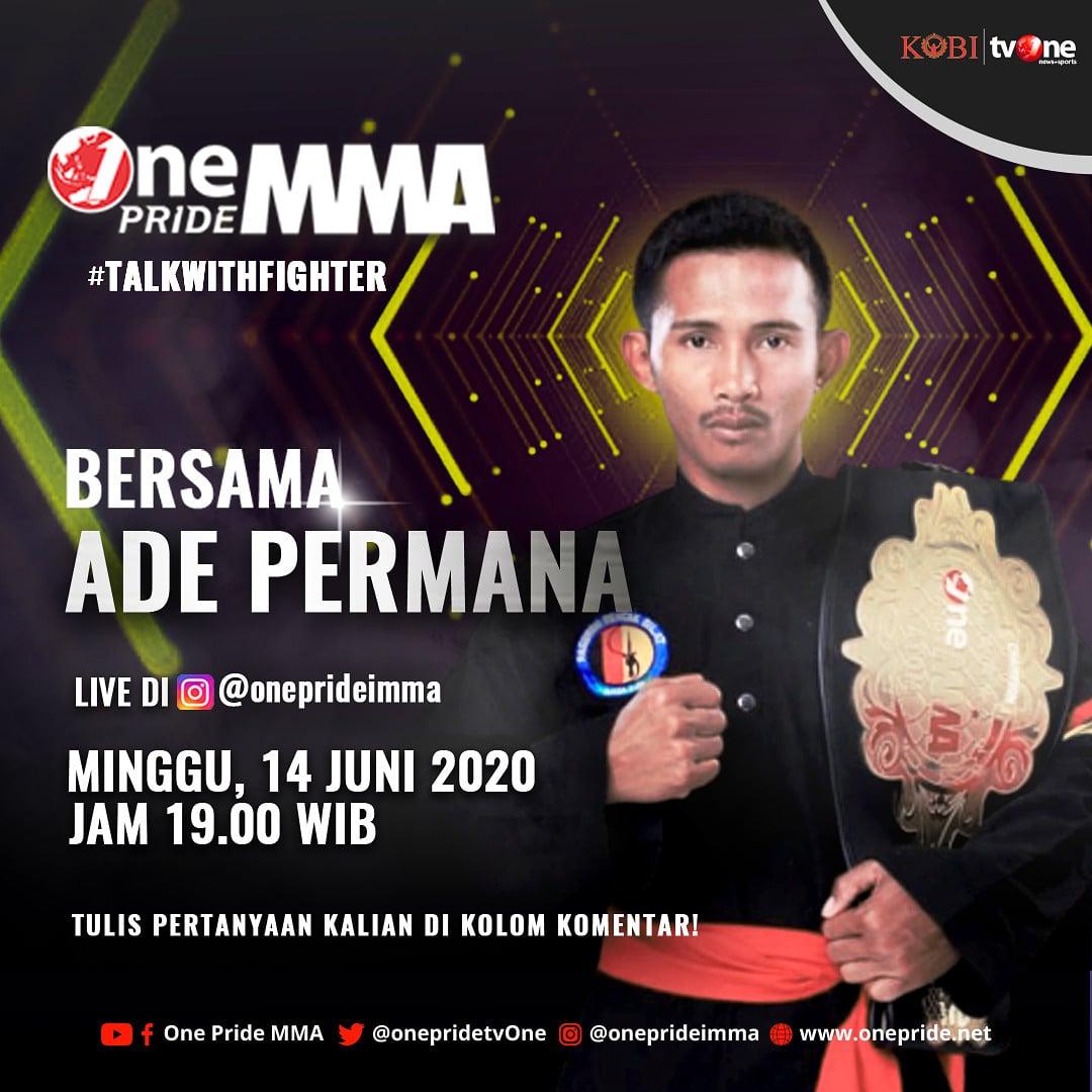 onepride_mma's tweet photo. Ade Permana sudah memenangi 5 pertarungannya dengan kemenangan dan membuat ia menjadi raja di kelas Atomweight. Seperti apa cerita dibalik perjuangannya? Saksikan One Pride MMA #TalkWithFighter Minggu, 14 Juni 2020 jam 19.00 WIB live di Instagram One Pride MMA! #OnePrideMMA https://t.co/fSNEQXSyQq