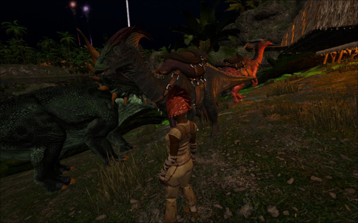 とわこ 新マップ クリスタルアイズに降り立った マップ内容見ずに探検中なのでまず住むとこ探すのに死にまくったｗ 序盤のお供 草食恐竜共 トリケラちゃんは大ヘビと戦ってて気絶したのをテイミングした 漁夫の利だ