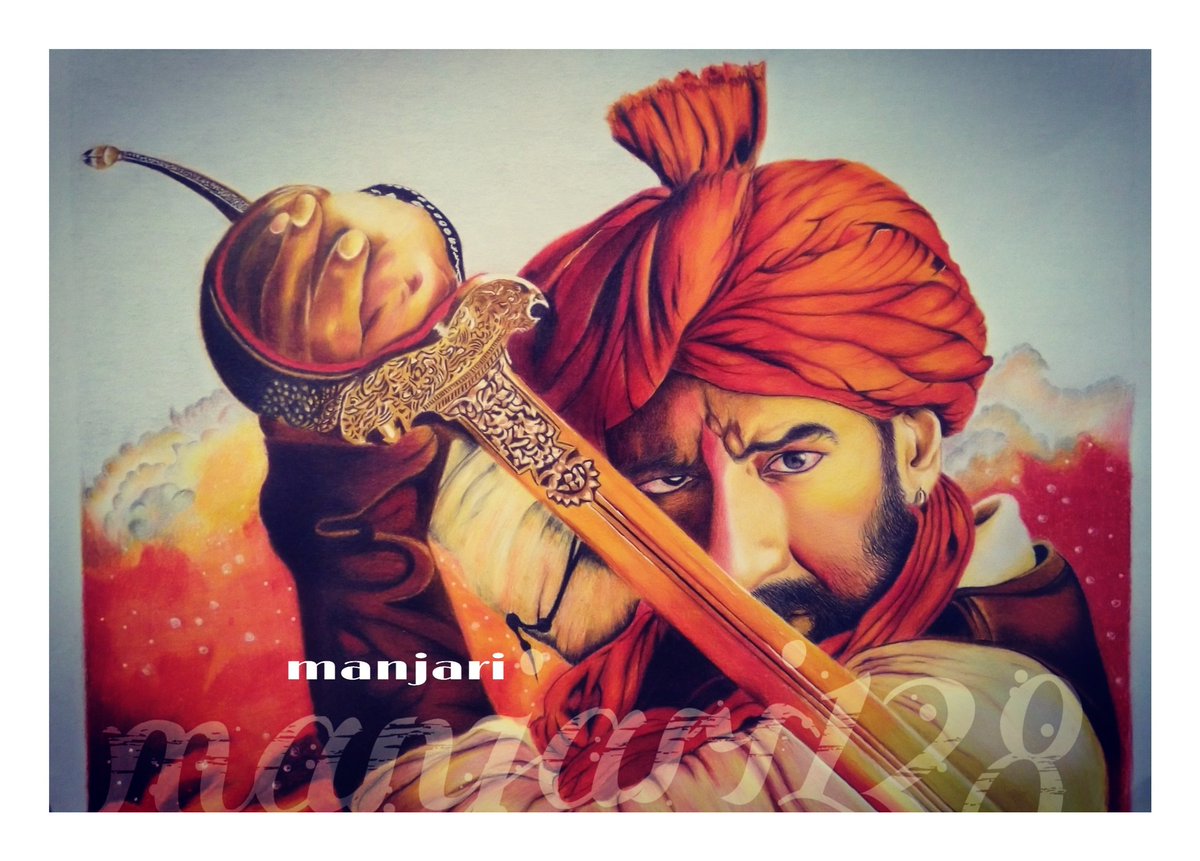 Manjari128's tweet photo. @ajaydevgn super hero!!
.
"Jis tarah mitti k har kan me ek pahaad hota hai, har beej me ek jungle ,har talvaar me ek sena..
Usi tarah har ek maratha me chupa hai  lakh maratha..",⚔️⚔️
@TanhajiFilm https://t.co/LGo1Offdws