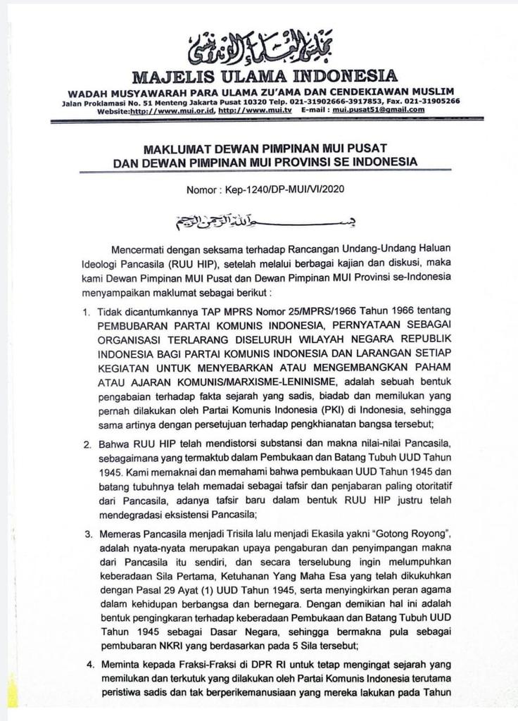 podoradong's tweet photo. Tidak dicantumkannya TAP MPRS Nomor 25/MPRS/1966 tentang PKI, pernyataan sebagai organ terlarang diseluruh wilayah NKRI dalam RUU HIP adalah sebuah langkah pengkhianatan @DPR_RI

Apabila itu benar terjadi, maka tidak ada jalan lain selain bergerak! 

#RUUHIP_IdeKomunis https://t.co/5bIy5FcxUu