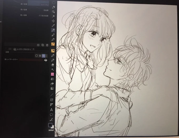 ファンレターのお返し用の絵などちまちまと…今年くださった方にはもちろん、昨年に頂いた方には年賀状を送らせて頂きましたが、たくさん想いをしたためてくださった方に一枚のハガキのみではお礼には足りないので?✨にゃんDKの方でくださった方にも猫絵でお返しします? 