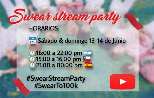ryujnmin's tweet photo. Bueno al parecer elring ha organizado el primer Stream Party para el MV debut de E'LAST "Swear". Va a ser el sรกbado y domingo 13-14 de Junio, de las 16:00 a 22:00 pm arg๐ฆ๐ท / 21:00 a 00:00 pm ๐ช๐ธ
Link:
๐ https://t.co/8R461NQbat
#SwearStreamParty #SwearTo100k #ELAST https://t.co/4DLgVOSlYj