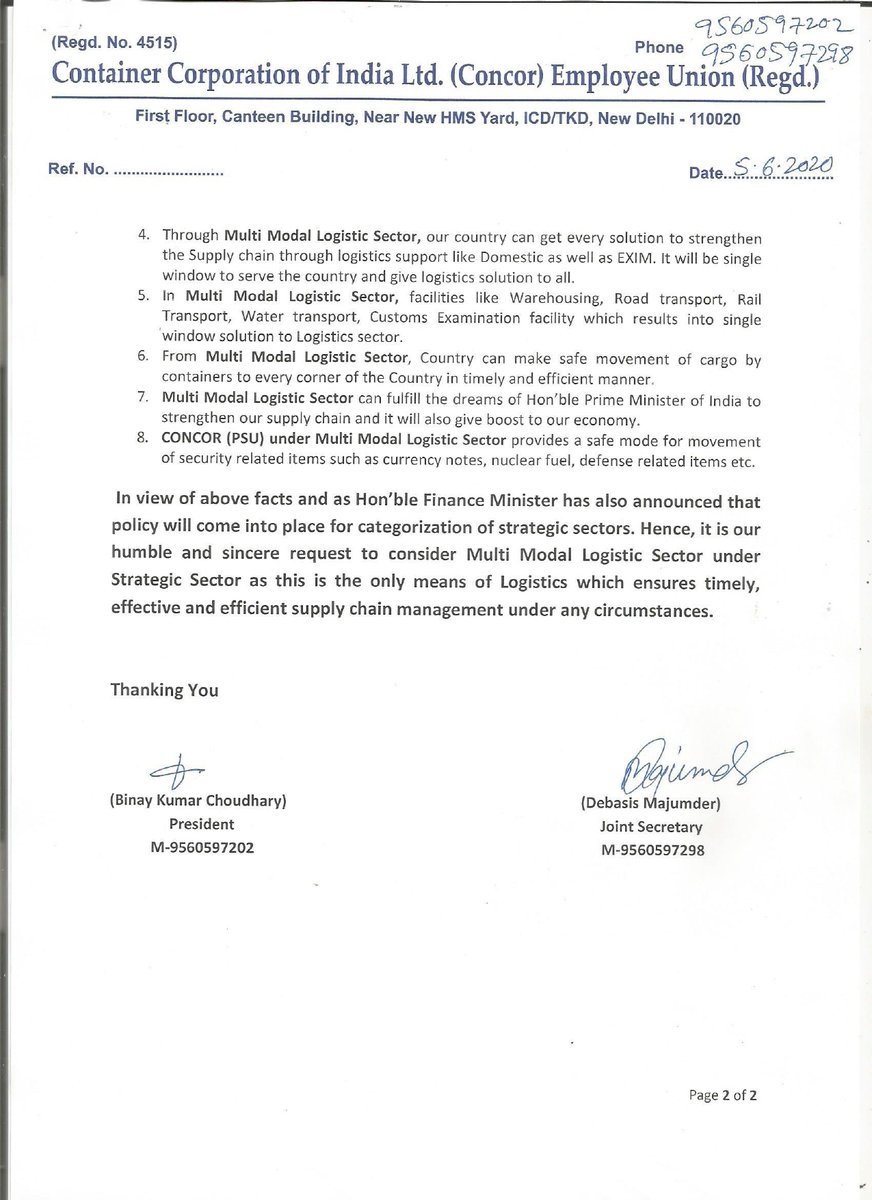 CONCOR EMPLOYEE UNION tweet media