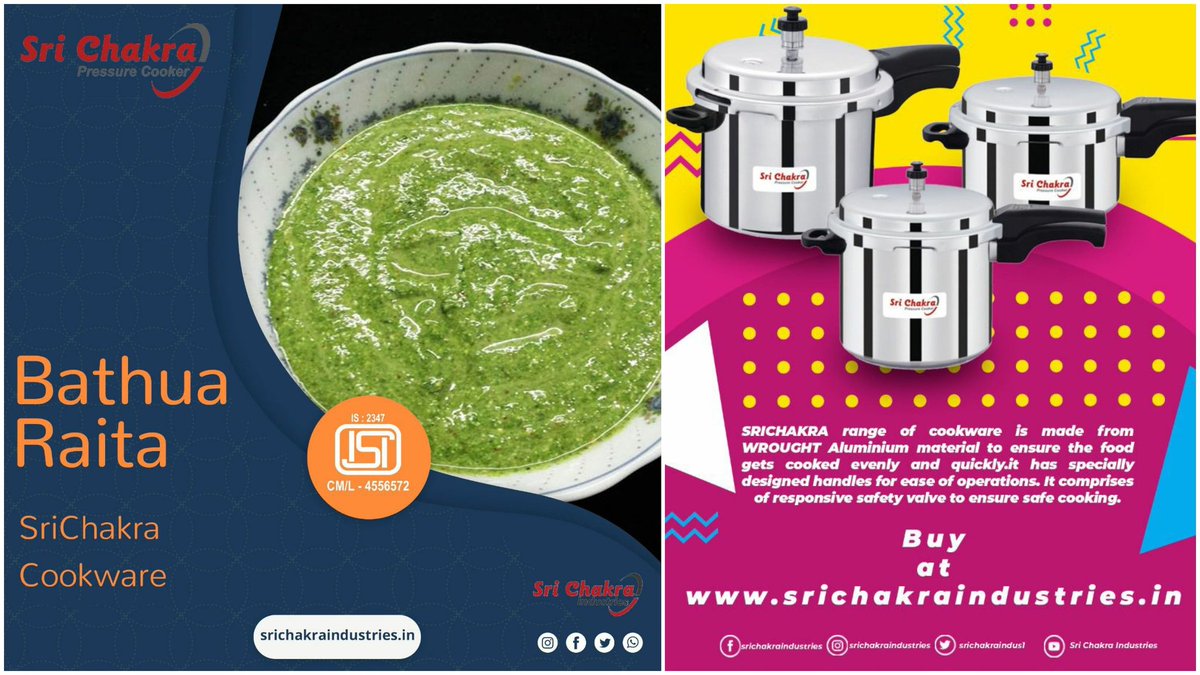 SriChakraIndus1's tweet photo. #srichakraindustries #homeappliances #combooffer #2literpressurepan #3literpressurecooker #5literpressurecooker 
#StaySafeStayHealthy #staywithsrichakra
#northgoa #southgoa https://t.co/WP8AGhLUoY