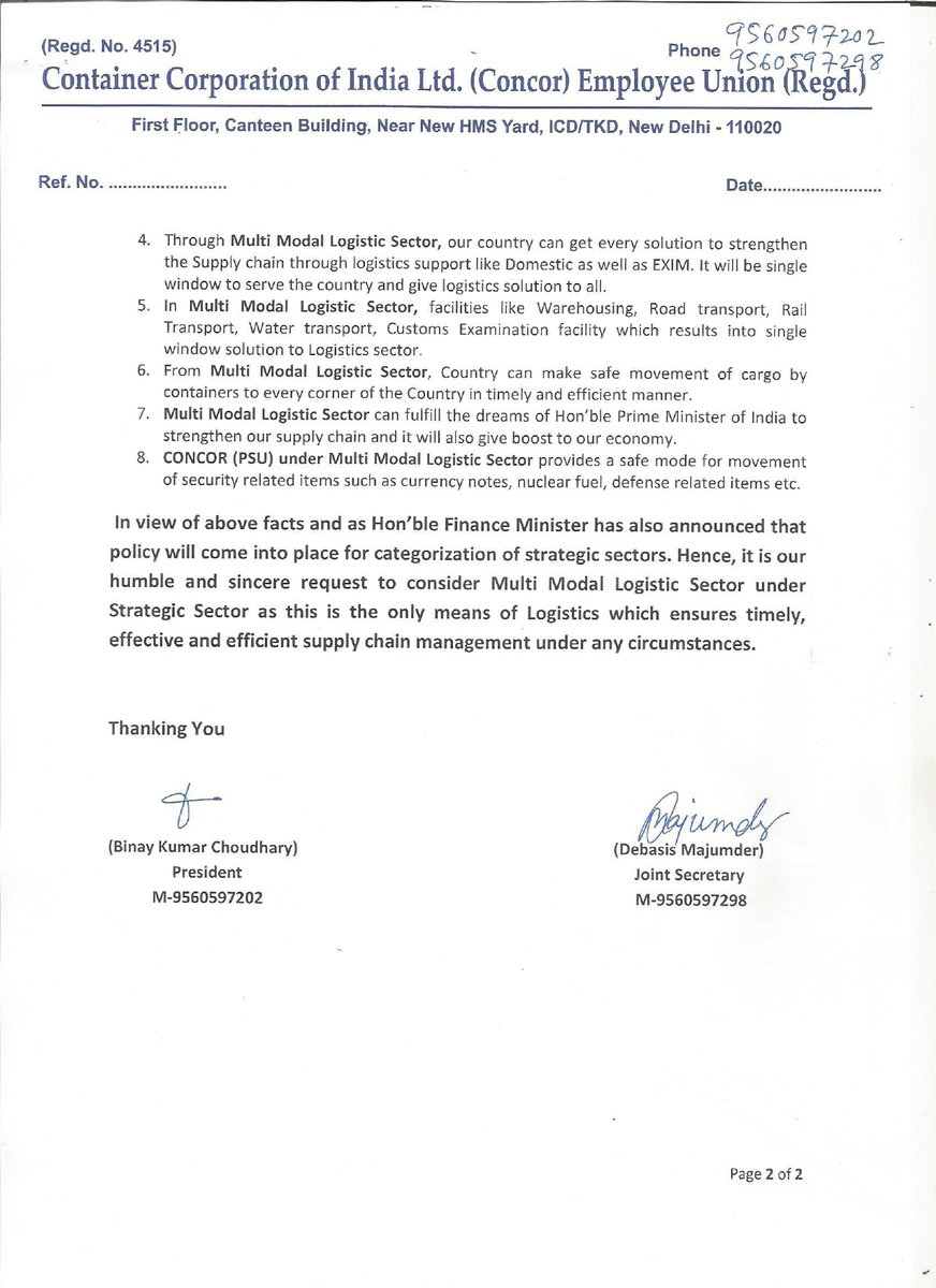 CONCOR EMPLOYEE UNION tweet media