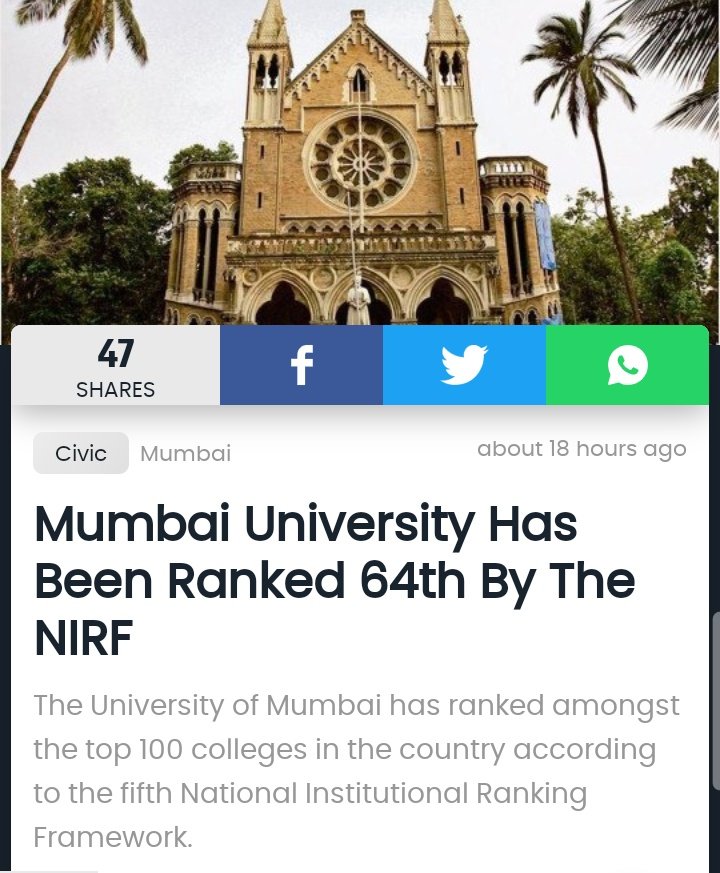 SumanaBera14's tweet photo. #MumbaiUniversity ranked 64th
Than what we can expect from 64th ranked University
A university who is not considering students voice, petition, life rather than considering a 70 year old man of BJP.

A university should be for the students by the students.

#cancelfinalyearexams https://t.co/5XDLIgyKrJ