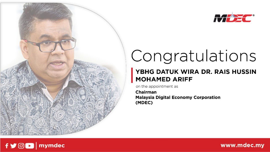 Malaysia Digital Economy Corporation On Twitter Congratulations Ybhg Datuk Wira Dr Raishussin And Welcome Aboard Letsbuildtogether Malaysia S Digital Economy For The Future Https T Co Vbodntiykc Twitter