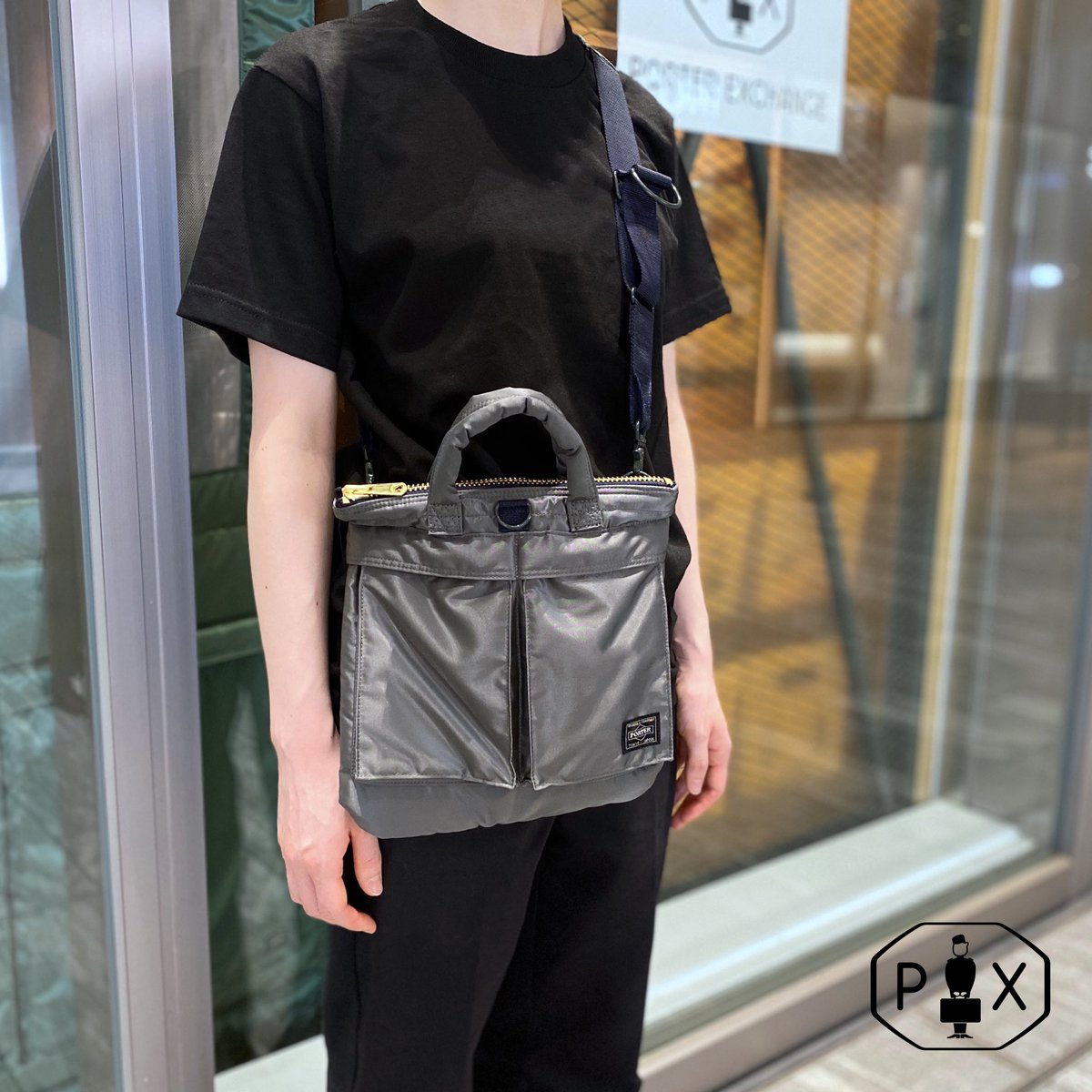 美品！PORTER EXCHANGE 限定 PX ヘルメットバッグ ブラック-