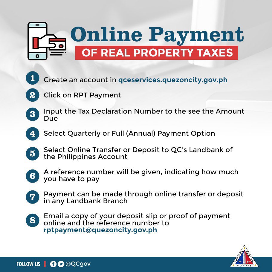 Quezon City Government on Twitter "Pay your Real Property Taxes online