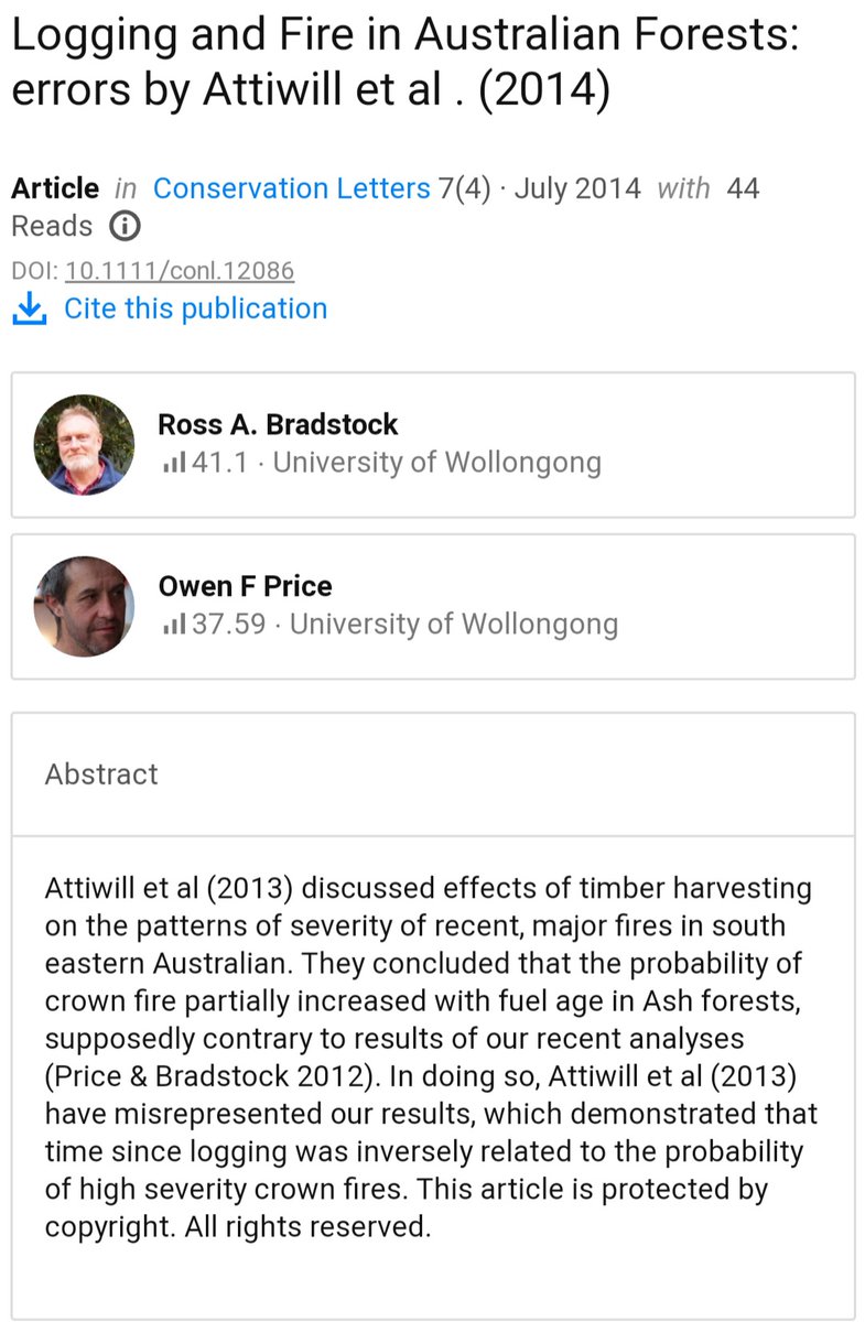 This paper above, from 2013, was refuted the following year by two people whose work was cited in the original piece.But you won't hear about that from  @CeoForests