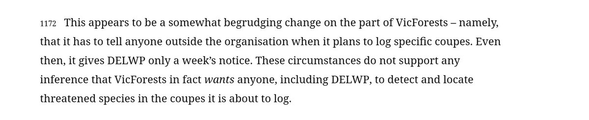 As well as VicForests, DEWLP is itself expected to do surveys of these coupes, under a new program (since July 2018) called The Forest Protection Survey Program.But VicForests' determination to log is such that even DEWLP is not given enough time to investigate.