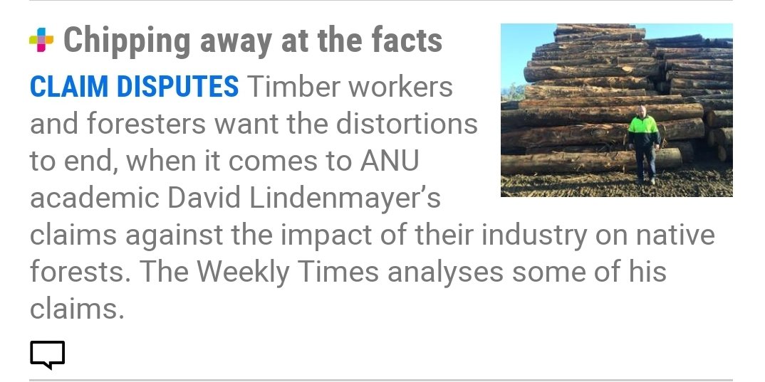 At times, this can spill over into personal attacks on the scientist involved, notably Professor David Lindenmayer of ANU. This week, these personal attacks appeared in that bastion of objectivity, the Weekly Times. Playing the man, since they keep fumbling the ball.