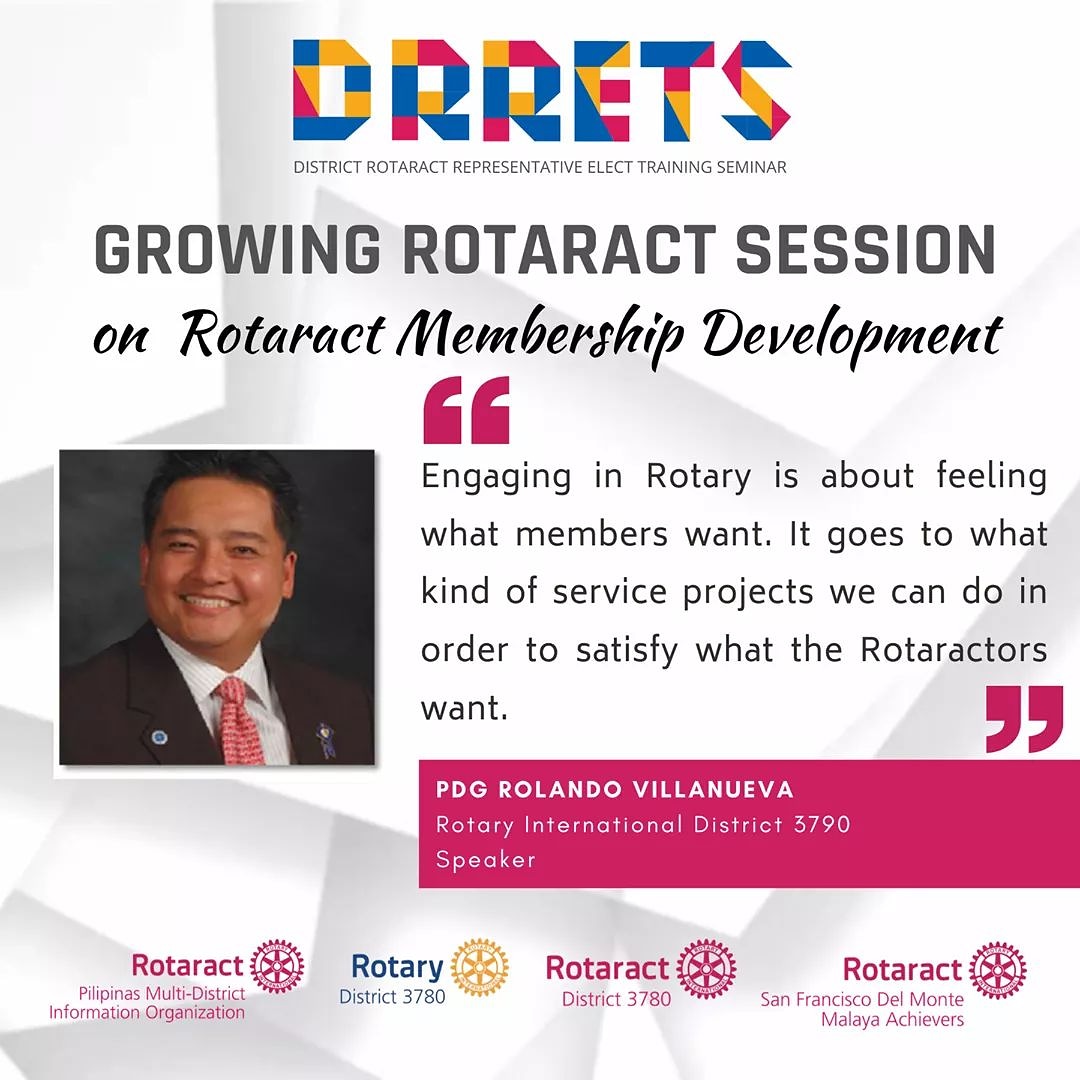 PHRotaractMDIO's tweet photo. "Engaging in Rotary is about feeling what members want. It goes to what kind of service projects we can do in order to satisfy what the Rotaractors want."
- PDG ROLANDO VILLANUEVA, RID 3790
#TransformPilipinasRotaract #DRRETS20 https://t.co/qt52ZPOj95