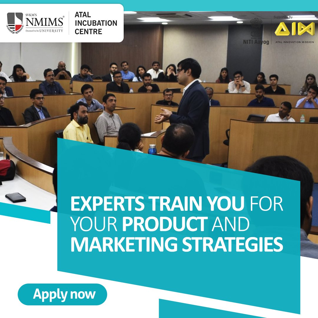 NmimsAic's tweet photo. Get Incubated at a place where #industry #experts train you for your #product &amp; #marketing strategies!
Apply now- https://t.co/n031TtQovB

@startupindia @NASSCOMStartUps @nasscom @TiEMumbai @TiEPune @MSInSociety @Headstarters @Paytm @YourStoryCo #entrepreneur #startups #business https://t.co/Ol0GO4FwE5